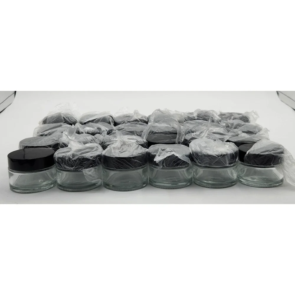 24 Pack 1 oz Glass Cosmetic Container Jars with Lid for Makeup Powders Ointment